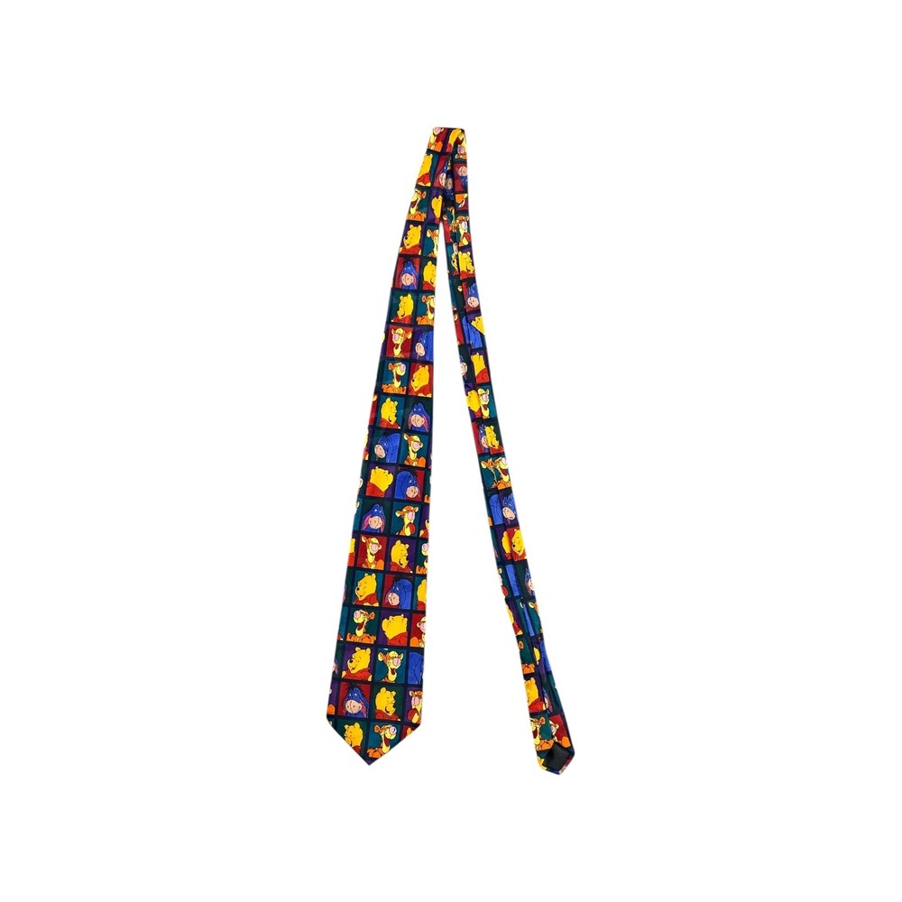 Disney Winnie the Pooh Eeyore Tigger Piglet Characters Silk Tie